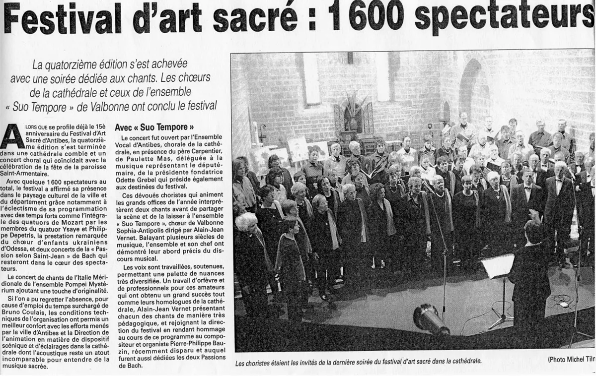 Festival d’art sacré, 1 600 spectateurs