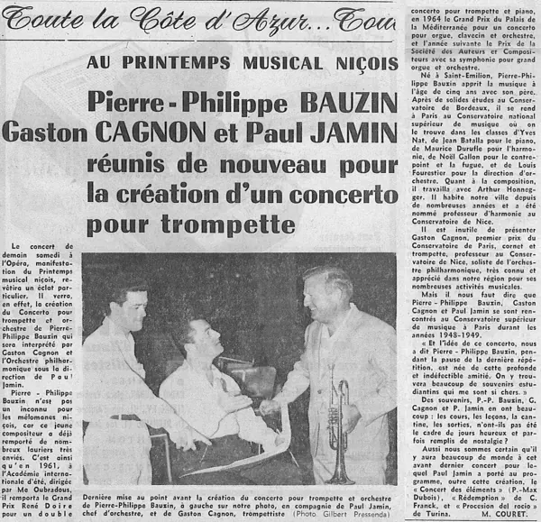Création du concerto pour trompette